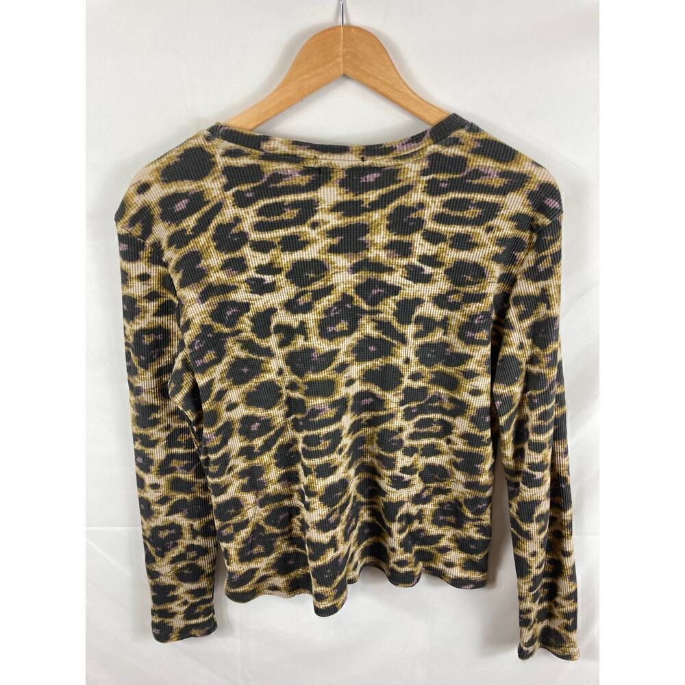 NWOT RDI Animal Print Waffle Knit Long Sleeve Top S - Picture 4 of 4